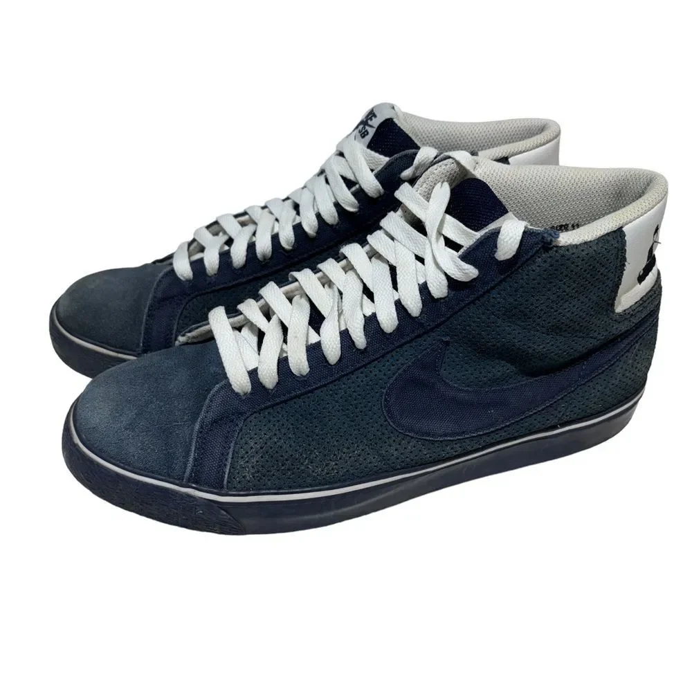 Vintage Nike Blazers SB Poets Lighthouse Blue Suede Sz 11